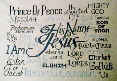 His Name is Jesus stitched by Terry Moore